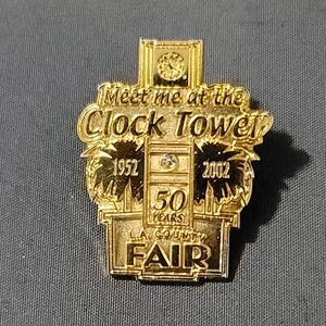 Vtg 50th Anniversary L.A. County Fair Meet Me At The Clock Tower Lapel Pin